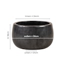 Vorschaubild Vosteen Design Blumentopf /  Pflanzgefäß Terrakotta schwarz ø 30 cm x H 18 cm