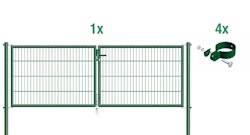 Alberts® Stabgitter-Doppeltorset Garden inkl. 4 Torschellen