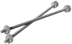 T&J ELDORADO-Line Betonierset, ca. 60 cm, Gewindestangen, mit Muttern