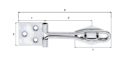 Vorschaubild Alberts® Überfalle m. Schlaufe aus gerolltem Draht, m. Öse, galvanisch verzinkt dickschichtpassiviert, LxB 120x31,5 mm 348229