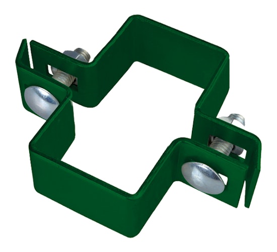 Alberts® Mittelschelle für Vierkantpfosten,verzinkt,grün Kst.b,für Pfosten 80x40 mm 680251