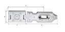 Vorschaubild Alberts® Sicherheits-Überfalle,geprägt,verz,LxB Überfalle:70x26,L Platte:35mm 348304