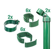 Alberts® Fix-Clip PRO® Zaunanschluss-Set zweiseitig zum Einbetonieren für Pfosten  Ø 60 mm
