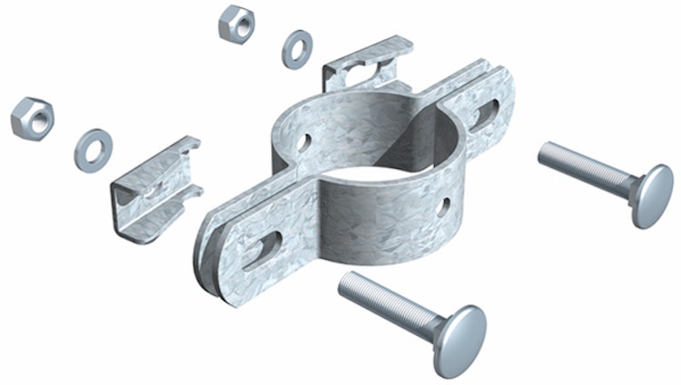 Alberts® Doppelschelle, feuerverzinkt, für Pfosten ⌀34 mm 563387
