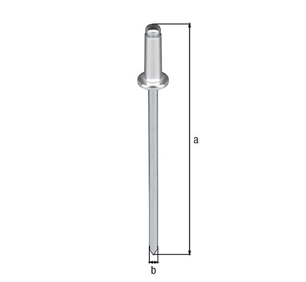 Alberts® Blindniet mit Krempe Alu Länge 10 mm