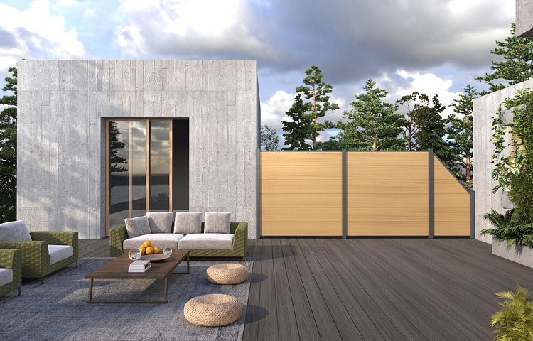 NewTechWood Castello Sichtschutzelement WPC 900 x 900/1830 mm
