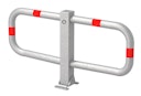 Vorschaubild Alberts® Parkplatzbügel Stoppy I umlegb.,Dreik.,fvz.,4 rote Ringe,z.Aufschr.,B950mm 770075