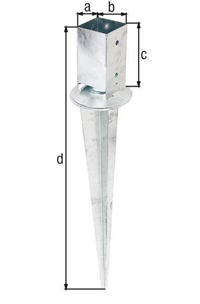 Alberts® Einschlaghülse 750mm mit verstellbarem Topf für verschiedene Pfostenstärken