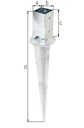 Vorschaubild Alberts® Einschlaghülse 750mm mit verstellbarem Topf für verschiedene Pfostenstärken