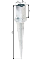 Alberts® Einschlaghülse 750mm mit verstellbarem Topf für verschiedene Pfostenstärken