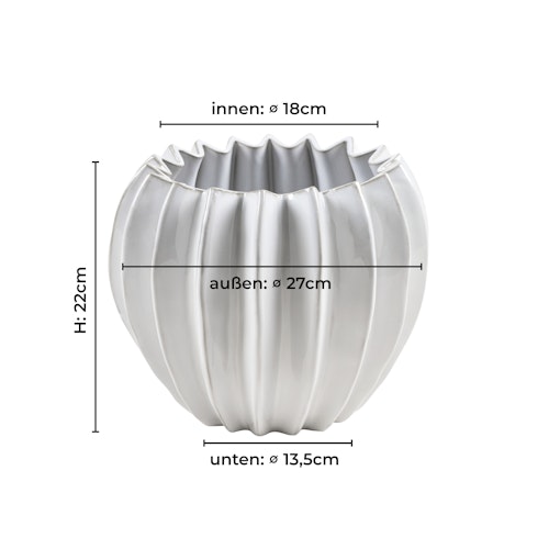 Wikholm form Design Pflanzgefäß / Blumentopf 2er Set Keramik weiß  ⌀ 15 x H 18 cm;  18 x H 22 cm