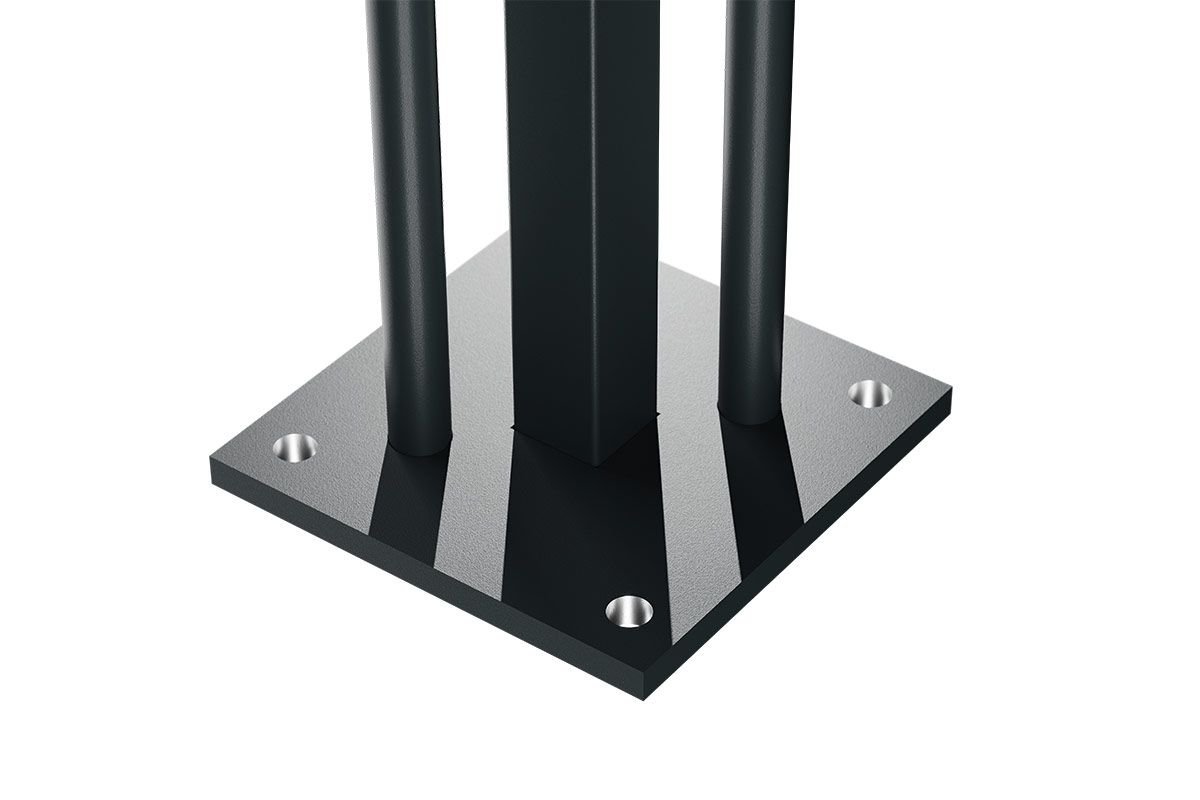 dz Vidual Fußplatte 150 x 150 mm für Pfosten 90 x90 mm Anthrazitgrau RAL 7016