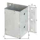 Vorschaubild Alberts® Pfostenträger für L- und U- Steine 91x91mm zum Anschrauben
