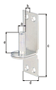 Vorschaubild Alberts® Kloben auf Platte, galvanisch verzinkt dickschichtpassiviert.,Dorn ⌀10 mm,Abstand 10 mm,Platte HxB90x30 mm 311155