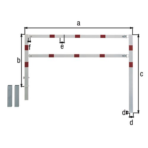 Alberts® Absperrgitter Moovy fvz.,z.Einb.,B2500mm,Höhe über Boden 1000mm 770259