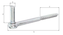 Vorschaubild Alberts® Kloben z. Einschrauben, galvanisch verzinkt dickschichtpassiviert, Dorn ⌀13 mm, L:165 mm, Gewinde-L: 65 mm 312237