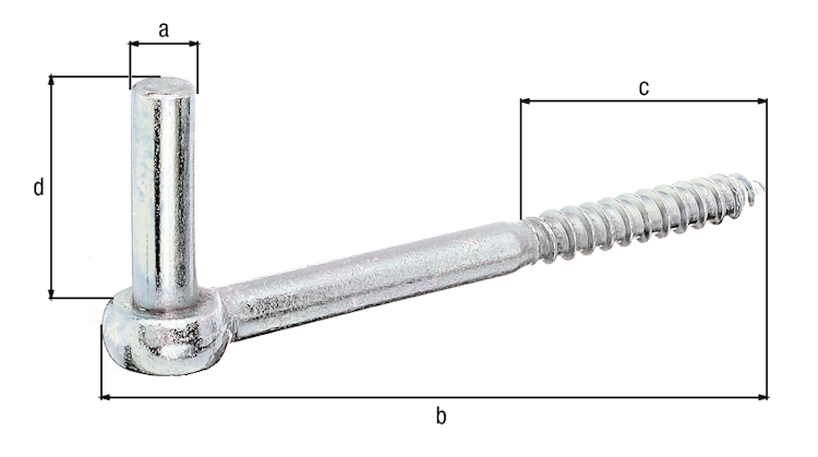 Alberts® Kloben z. Einschrauben, galvanisch verzinkt dickschichtpassiviert, Dorn ⌀13 mm, L:165 mm, Gewinde-L: 65 mm 312237