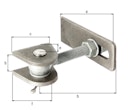 Vorschaubild Alberts® Torband f.180° Öffnung,lang,Schrauben,etc.fvz.,Bolzen,etc.VA,z.Anschweißen,M20