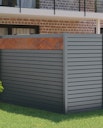 Vorschaubild BM Zaunserie Typ 249 Rhombus Alu Grundelement, 180 x 180 cm mit Cortenstahl Streifen