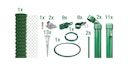 Vorschaubild Alberts® Set Maschendrahtzaun,mitBodenhülse,grün,Zaunhöhe:2000mm,Zaunlänge:25m 633790