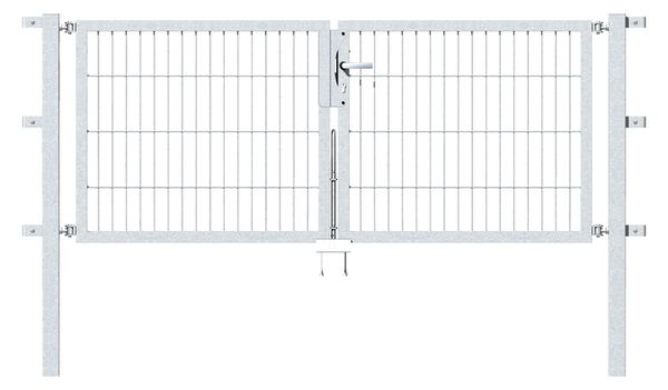 Alberts® Doppeltor Flexo,fvz.anth Kst.b.RAL 7016,li.BxH1000+2000x1800,PF80x80/2500mm 647032