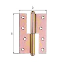 Vorschaubild Alberts® Aushebescharnier  rechts 120x88 mm