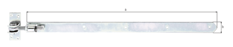 Alberts® Ladenband, gerade, Abschluss abgerundet, verstellbar, galvanisch verzinkt, dickschichtpassiviert,LxB660x40mm,Gewinde M16 318260