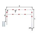 Vorschaubild Alberts® Absperrgitter Moovy fvz.,weiß,m.roten Ringen,z.Einb.,B1000mm,Höhe ü.Boden 1000mm 770273