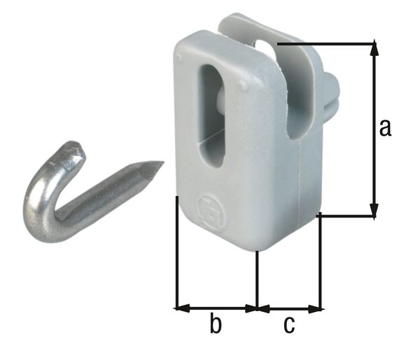 Alberts® Drahthalter für Spann- und Stacheldrähte, Kunststoff, grau RAL 7001 655884