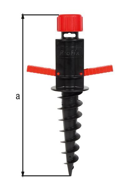 Alberts® Einschraub-Bodenhülse, Kst. schwarz-rot, Gesamtlänge 400 mm 609955