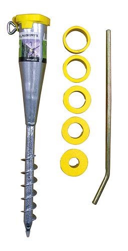 Alberts® Einschraub-Bodenhülse für Rohre 25-65 mm ⌀, feuerverzinkt, Gesamtlänge 560 mm 610647