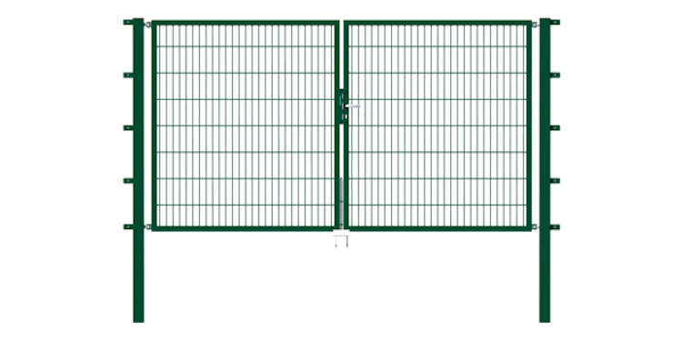 Alberts® Doppeltor Flexo,fvz.grün Kst.b.RAL 6005,li.BxH1000+2000x1800,PF80x80/2500mm 646660