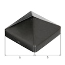 Vorschaubild Alberts® Pfostenkappe für Holzpfosten hoch Aluguss anthr. kstbe. LxB 90x90 mm 