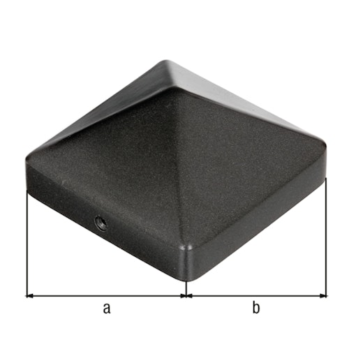 Alberts® Pfostenkappe für Holzpfosten hoch Aluguss anthr. kstbe. LxB 90x90 mm 