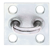Alberts® Öse auf Platte, galvanisch verzinkt, dickschichtpassiviert, LxB Platte 50x50 mm 348519