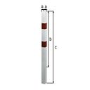 Vorschaubild Alberts® Absperrpf. Standard SK fvz.,weiß,2 rote Ringe, z.Einb.,Pf. 70x70 mm 783068