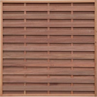 T&J FORTIS-Dichtzaun, Keruing, 180 x 180 cm, Rahmen 42/42 mm, Lamellen 8/100 mm fein geriffelt