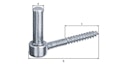 Vorschaubild Alberts® Kloben ⌀13 mm z.Einschrauben Edelstahl L:155 mm Gew-L: 65 mm