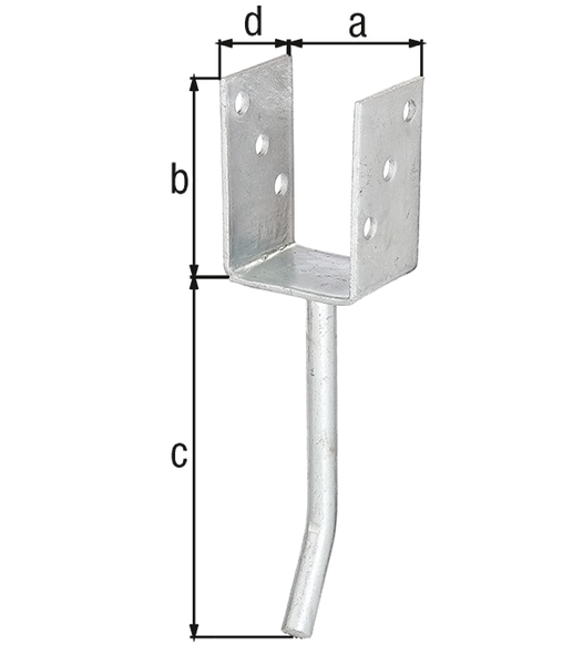 Alberts® U-Pfostenträger 104x60x4mm Betonanker Rundstahl für verschiedene Pfostenstärken