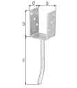 Vorschaubild Alberts® U-Pfostenträger 104x60x4mm Betonanker Rundstahl für verschiedene Pfostenstärken