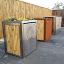 Vorschaubild BambusBASIS Mülltonnenbox Edelstahl für 120 l-Tonne  -  1-/2-/3-er Box