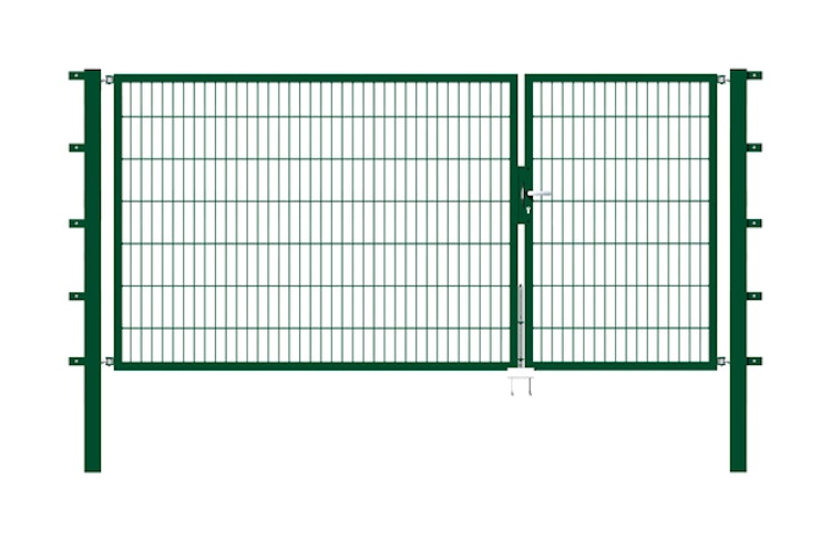 Alberts® Doppeltor Flexo,fvz.grün Kst.b.RAL 6005,li.BxH1000+2000x1400,PF80x80/2100mm 646639