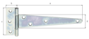 Vorschaubild Alberts® Kistenband, galvanisch verzinkt dickschichtpassiviert, Scharnier LxB 90x32, Band LxB 200x43,5 mm 347345