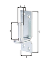 Vorschaubild Alberts® Kloben auf Platte,galvanisch verzinkt dickschichtpassiviert, Dorn ⌀13 mm, Abstand 25 mm,Platte HxB100x35 mm 311438