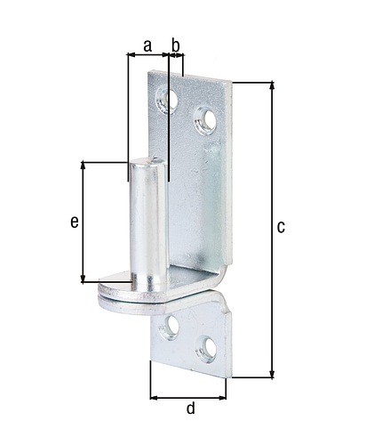 Alberts® Kloben auf Platte,galvanisch verzinkt dickschichtpassiviert, Dorn ⌀13 mm, Abstand 25 mm,Platte HxB100x35 mm 311438