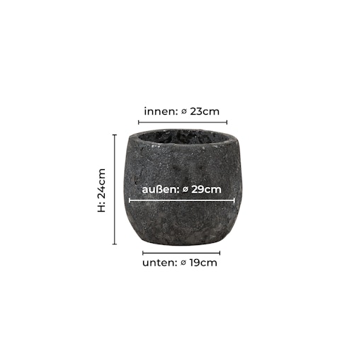 Vosteen Design Blumentopf /  Pflanzgefäß Terrakotta schwarz ø 29 cm x H 24 cm