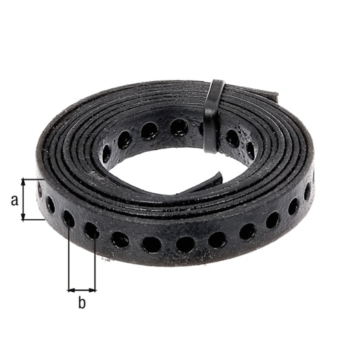 Alberts® Lochband schwarz kunststoffbeschichtet Breite 20 mm Länge 1,5 m