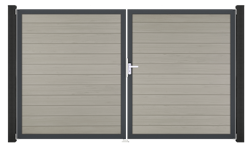 GroJa Solid Tor 2-flügelig 3000 x 1800 mm, Alu-Rahmen Anthrazit DB 703