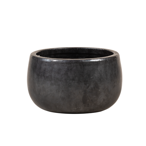 Vosteen Design Blumentopf /  Pflanzgefäß Terrakotta schwarz ø 30 cm x H 18 cm, 37 cm x H 22 cm
