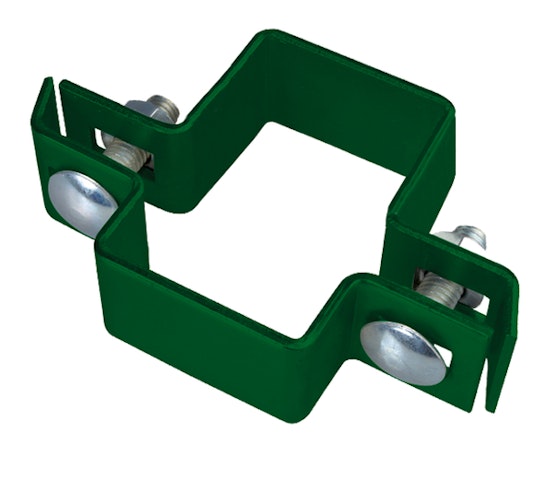 Alberts® Mittelschelle für Vierkantpfosten,verzinkt,grün Kst.b,für Pfosten 60x40 mm 680305